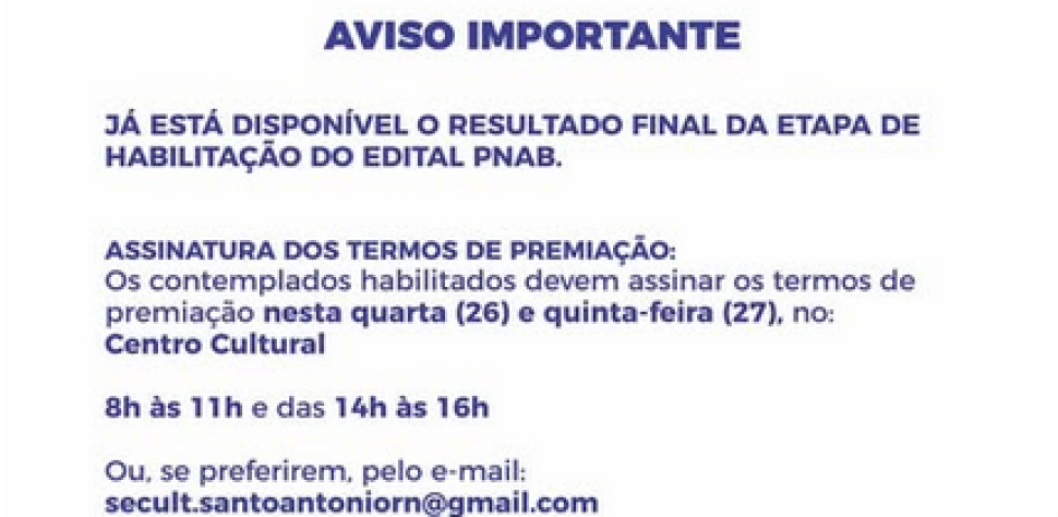 Atenção, fazedores de cultura!
