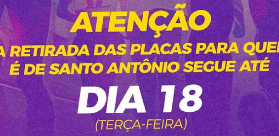 ATENÇÃO, ATLETAS